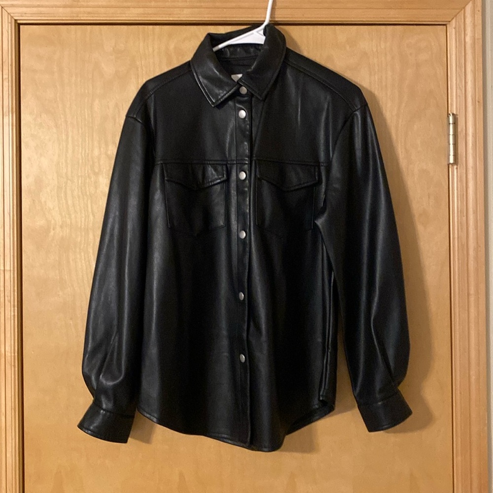 Avec Les Filles vegan leather Shacket SZ Small